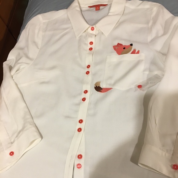 🦊🆕MODCLOTH EMBROIDERED FOX🦊 WOMEN SHIRT - Picture 5 of 8